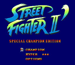 Street Fighter II': Special Champion Edition title screen for Sega Mega Drive